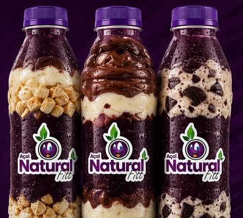 Garrafas de açaí recheadas